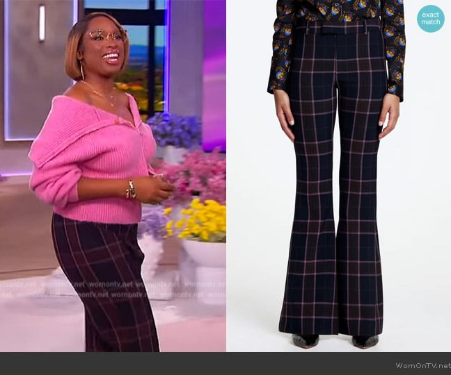 Smythe Plaid Bootcut Pants worn by Jennifer Hudson on The Jennifer Hudson Show