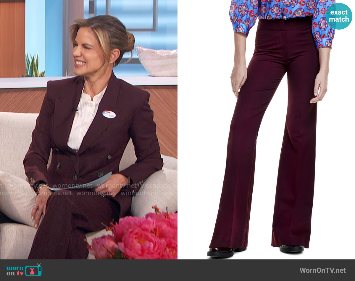 Smythe Classic Pant in Plum worn by Natalie Morales on The Talk