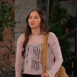 Sophia’s pink open knit sweater on Days of our Lives