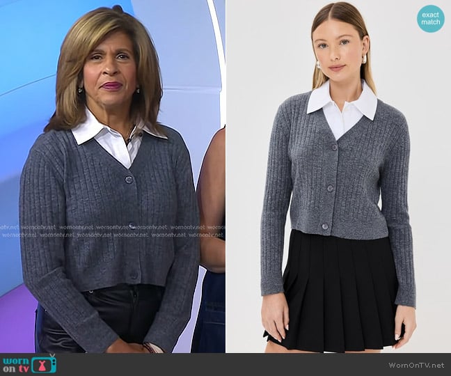 Staud Wallis Sweater in Charcoal/White worn by Hoda Kotb on Today