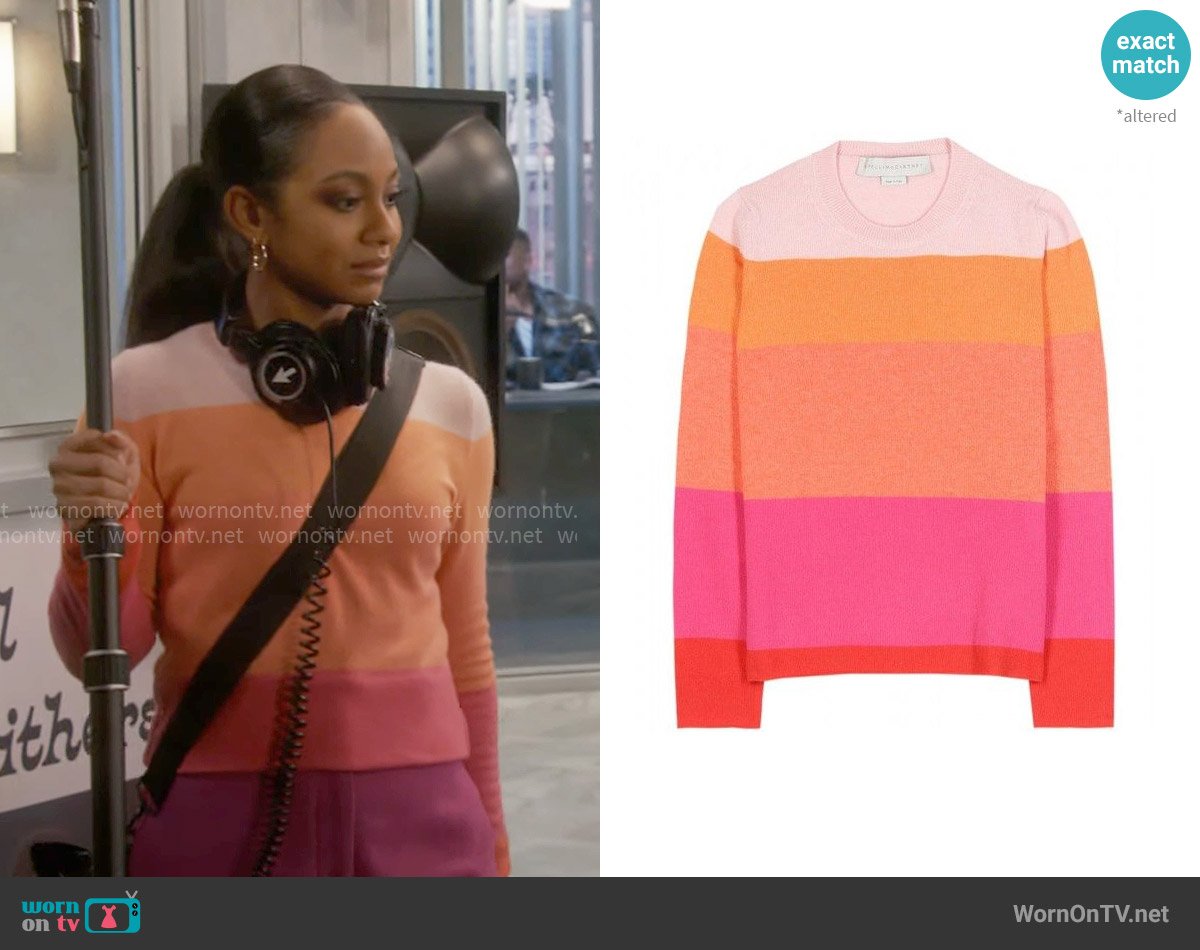 Stella McCartney Color Block Cashmere Sweater worn by Nina (Tetona Jackson) on Poppas House