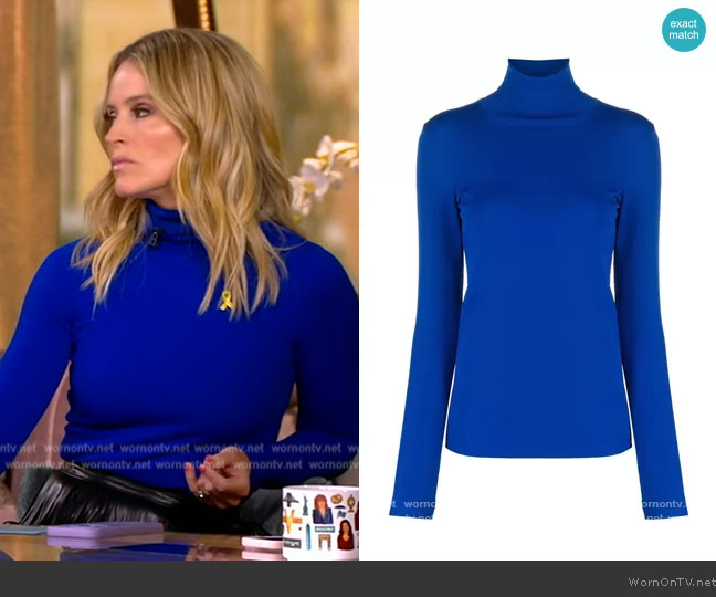 Stella McCartney Funnel-neck long-sleeve top worn by Sara Haines on The View