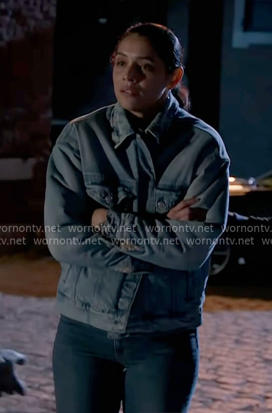 Stella's fleece-lined denim jacket on Chicago Fire