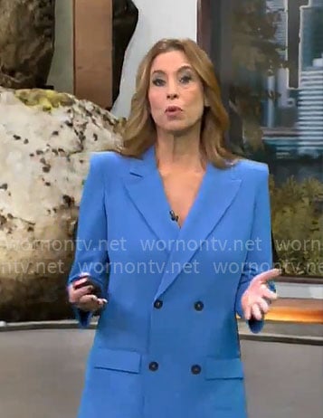 Stephanie Abrams' blue blazer dress on CBS Mornings