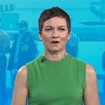 Stephanie’s green sleeveless knit top on Today