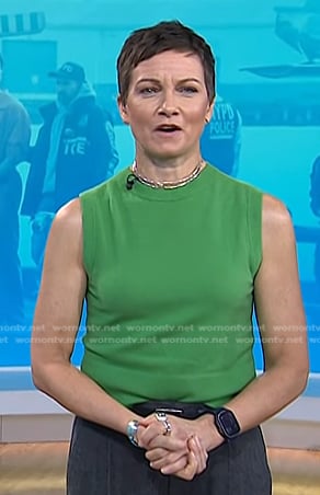 Stephanie's green sleeveless knit top on Today