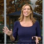 Stephanie Abrams’ navy scoop-neck dress on CBS Mornings