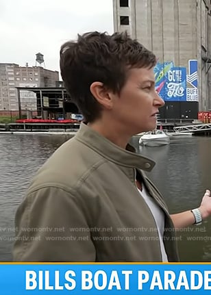 Stephanie's beige bomber jacket on Today