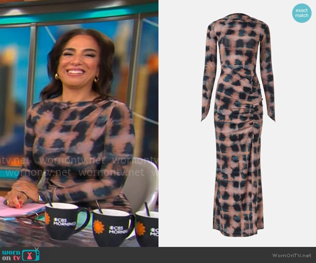 Suboo Shibori Dress worn by Michelle Miller on CBS Mornings