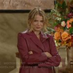 Summer’s burgundy leather coat on The Young and the Restless