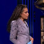 Sunny’s gray sequin embellished blazer on The View