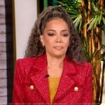 Sunny’s red tweed double breasted blazer on The View