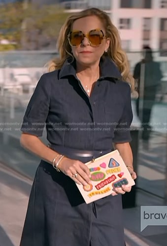 Sutton's denim dress on The Real Housewives of Beverly Hills