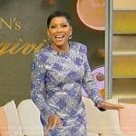 Tamron’s metallic check dress on Tamron Hall Show