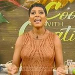 Tamron’s metallic knit top and sequin skirt on Tamron Hall Show