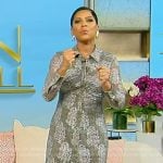 Tamron’s green plaid shirtdress on Tamron Hall Show