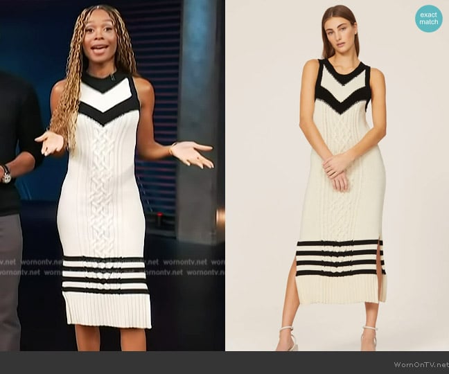 Tanya Taylor Nina Cable Dress worn by Zuri Hall on Access Hollywood