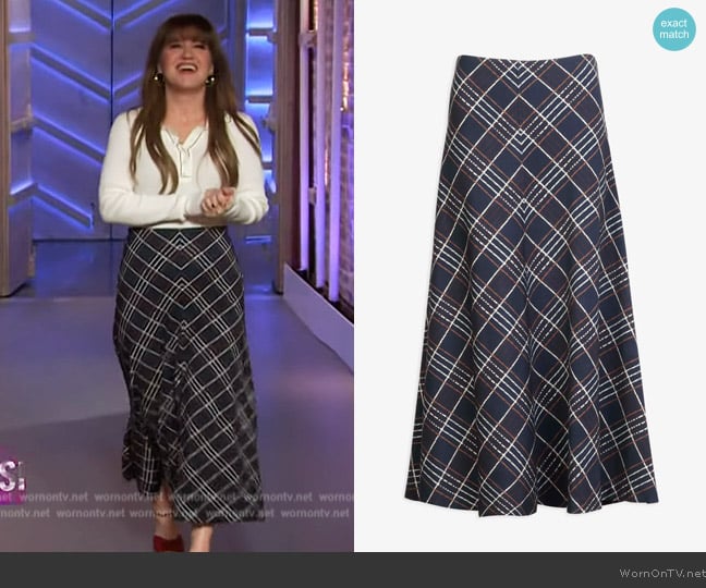 Tanya Taylor Thea Skirt worn by Kelly Clarkson on The Kelly Clarkson Show