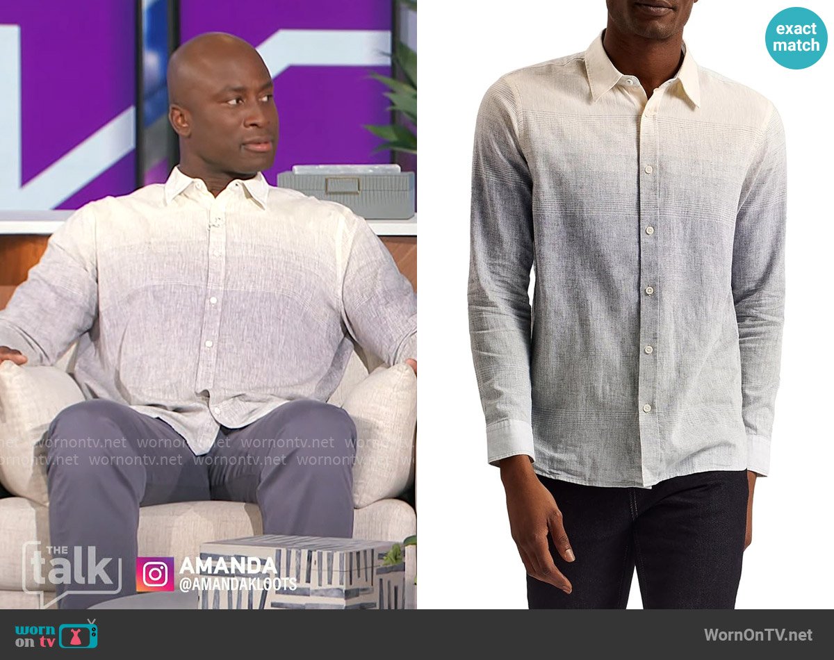 Ted Baker Ackley Ombre Shirt worn by Akbar Gbajabiamila on The Talk