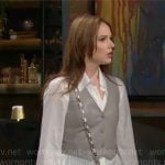 Tessa’s grey leather vest on The Young and the Restless