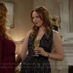 Tessa’s metallic navy dress at Ashley & Devon’s wedding on The Young and the Restless