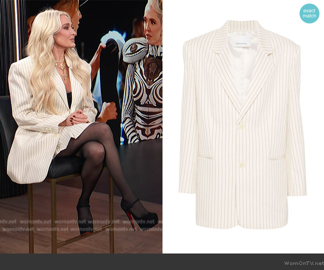 The Frankie Shop Aiden single-breasted blazer worn by Erika Jayne on E! News