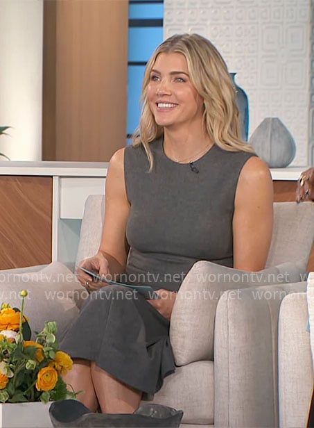 Amanda's grey sleeveless midi dress on The Talk