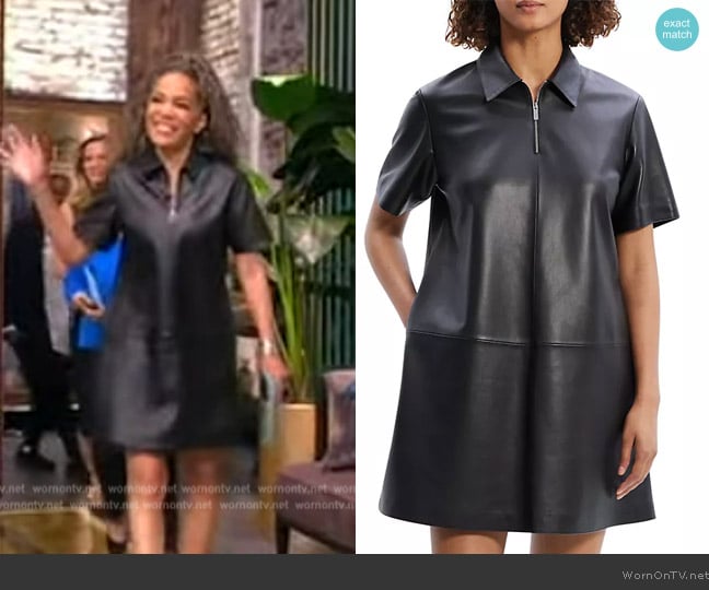 Sunny’s black leather shirtdress on The View