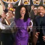 Tiffany Boone’s purple mini dress on Good Morning America