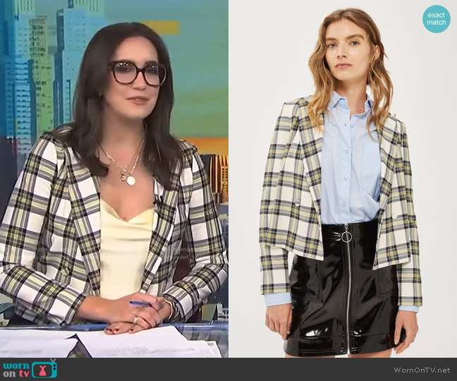 Topshop Checked Cropped Jacket worn by Savannah Sellers on NBC News Daily