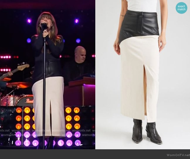 Topshop Colorblock Skirt worn by Kelly Clarkson on The Kelly Clarkson Show