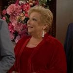 Traci’s red velvet kimono jacket on The Young and the Restless