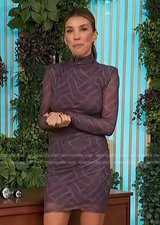 Adrianna Costa’s purple mesh dress on Access Hollywood