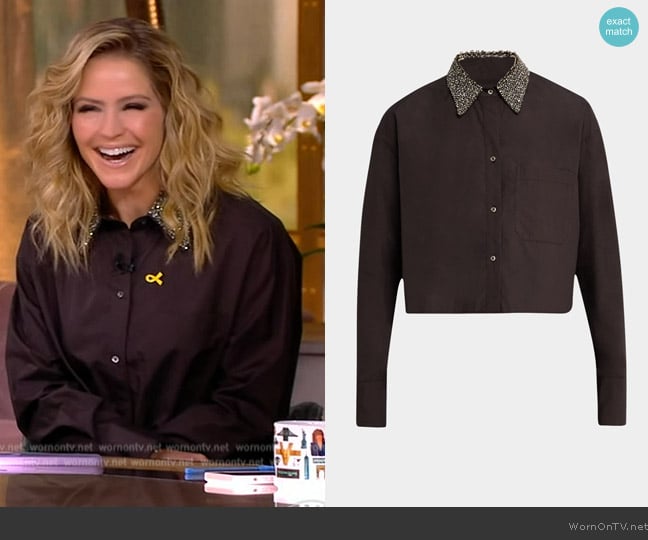 TWP Little Big Joe Top with Crystal Collar worn by Sara Haines on The View