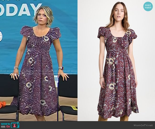 Ulla Johnson Nanette Dress in Heliotrope worn by Dylan Dreyer on Today