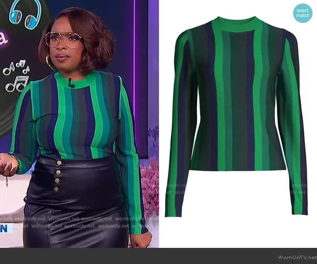 Undra Celesteny The Bert Multi Stripe Sweater worn by Jennifer Hudson on The Jennifer Hudson Show