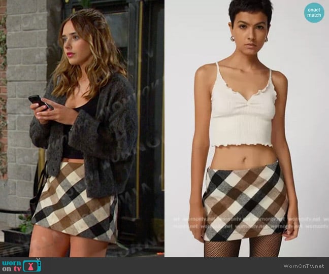 Urban Outfitters Willow A-line Mini Skirt worn by Holly Jonas (Ashley Puzemis) on Days of our Lives