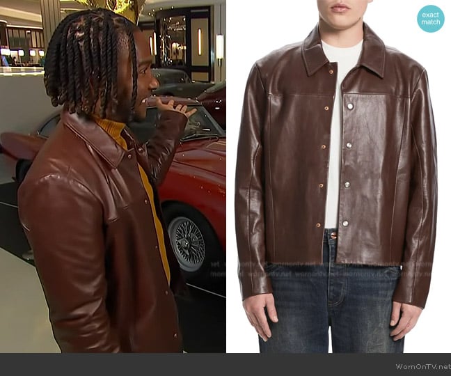 Vayder Alessio Leather Jacket worn by Scott Evans on Access Hollywood