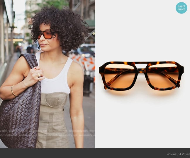 Vehla Dixie Sunglasses worn by Sai De Silva on The Real Housewives of New York City