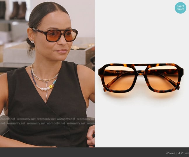 Vehla Dixie Sunglasses worn by Sai De Silva on The Real Housewives of New York City