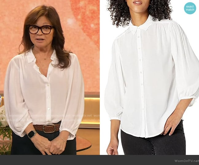 Velvet by Graham and Spencer Patricia Rayon Challis Blouse worn by Valerie Bertinelli on The Drew Barrymore Show