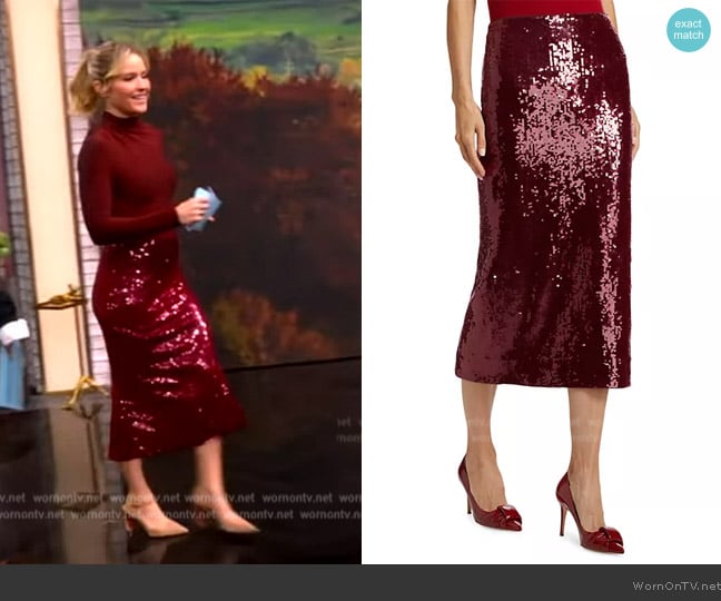 Veronica Beard Koa Skirt worn by Sara Haines on The View