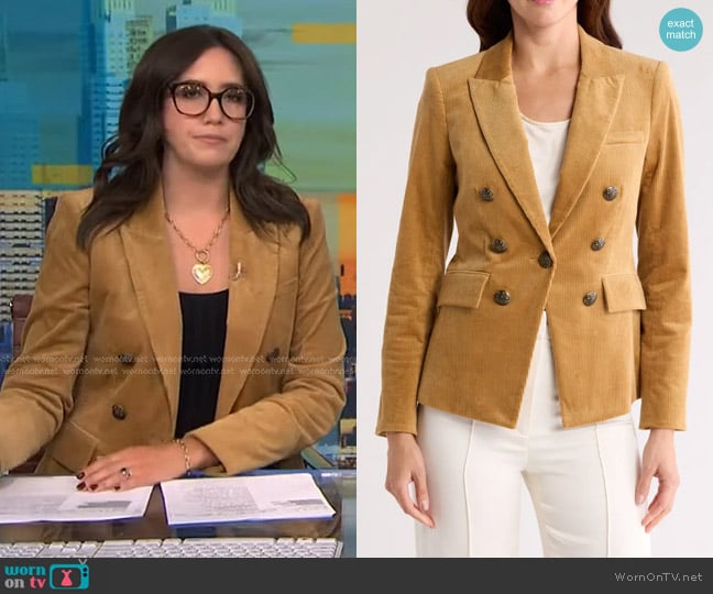 Veronica Beard Lawrence Corduroy Dickey Jacket worn by Savannah Sellers on NBC News Daily