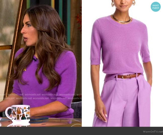 Veronica Beard Shana Cashmere Short-Sleeve Sweater worn by Alyssa Farah Griffin on The View