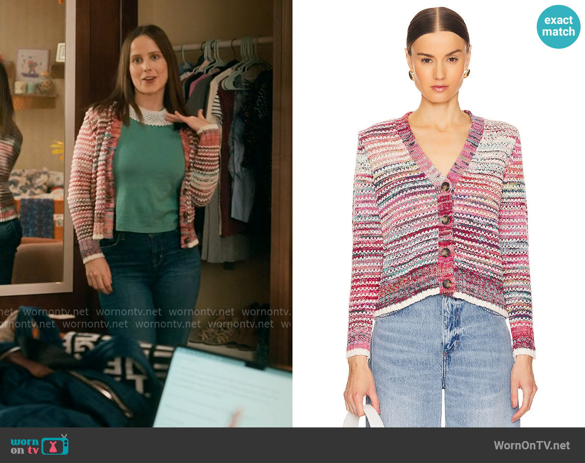 Veronica Beard Ansonia Cardigan worn by Kimberly Finkle (Pauline Chalamet) on The Sex Lives of College Girls