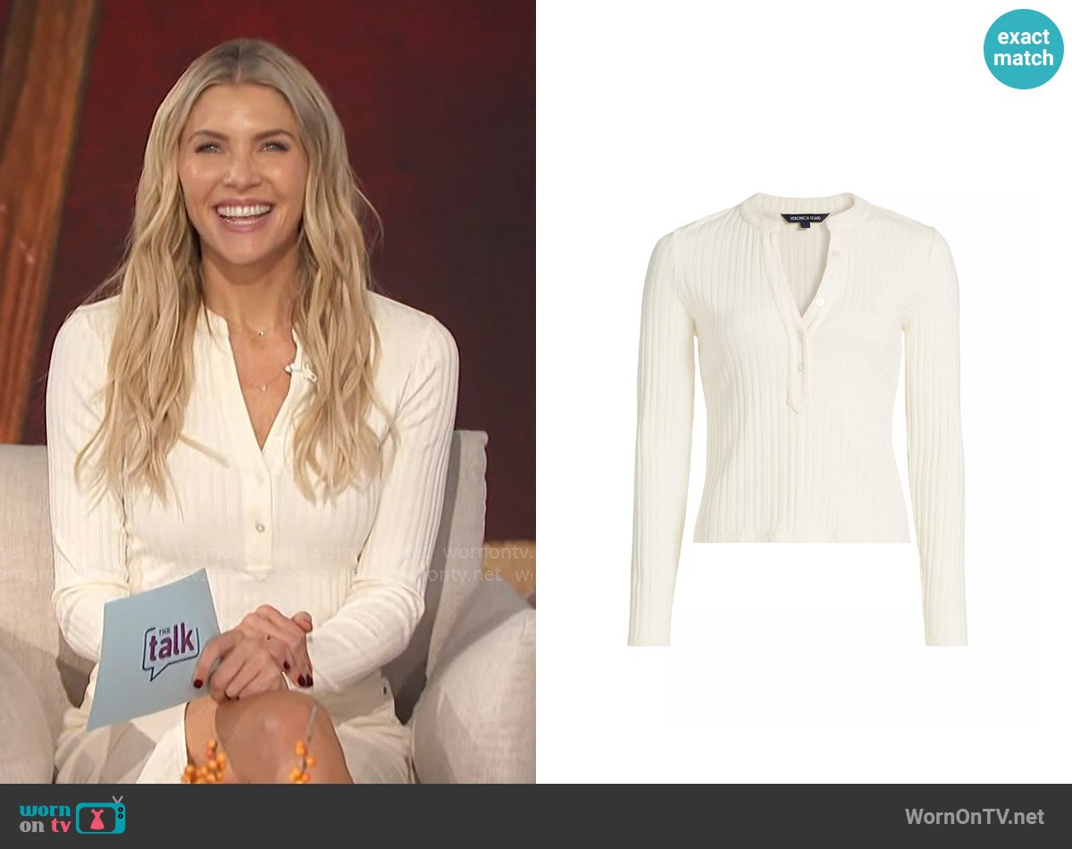 Veronica Beard Jocelyn Top worn by Amanda Kloots on The Talk