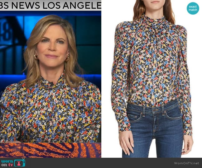 Veronica Beard Mena Blouse worn by Natalie Morales on CBS Mornings