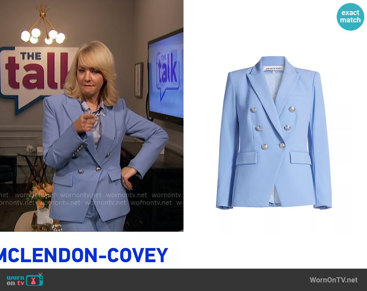 Veronica Beard Miller Jacket in Hydrangea worn by Wendi McLendon-Covey on The Talk