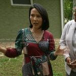 Vicky’s burgundy patchwork wrap dress on Today