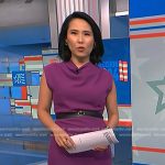 Vicky’s purple belted midi dress on NBC News Daily